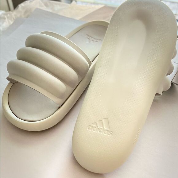 ADIDAS Adilette Zplaash Slides Women Size 10 Men Size 9 Beige Slip on Sandal NEW - Picture 5 of 9